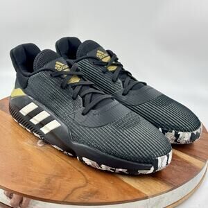 ADIDAS Pro Bounce Low MENS Size 14.5 Black w White and Gold Basketball Shoes NEW